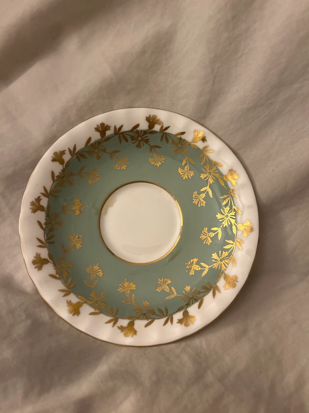 Aynsley England Saucer with Gold Floral Design