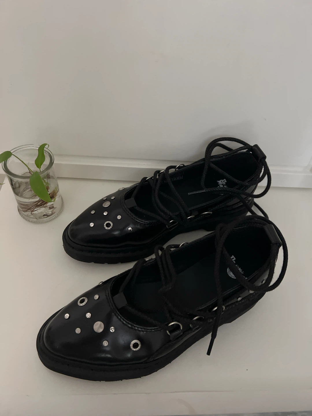 Dr. Martens Black Leather Studded Mary Jane Shoes - photo 3