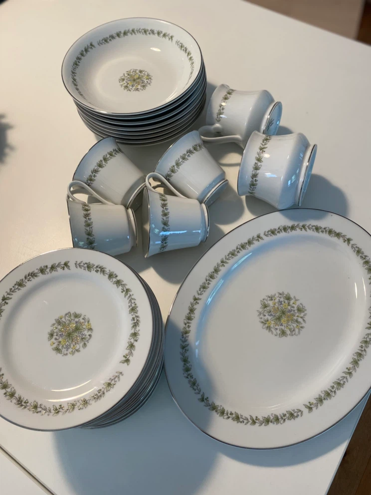 Vintage Floral Dinnerware Set - 40+ Pieces