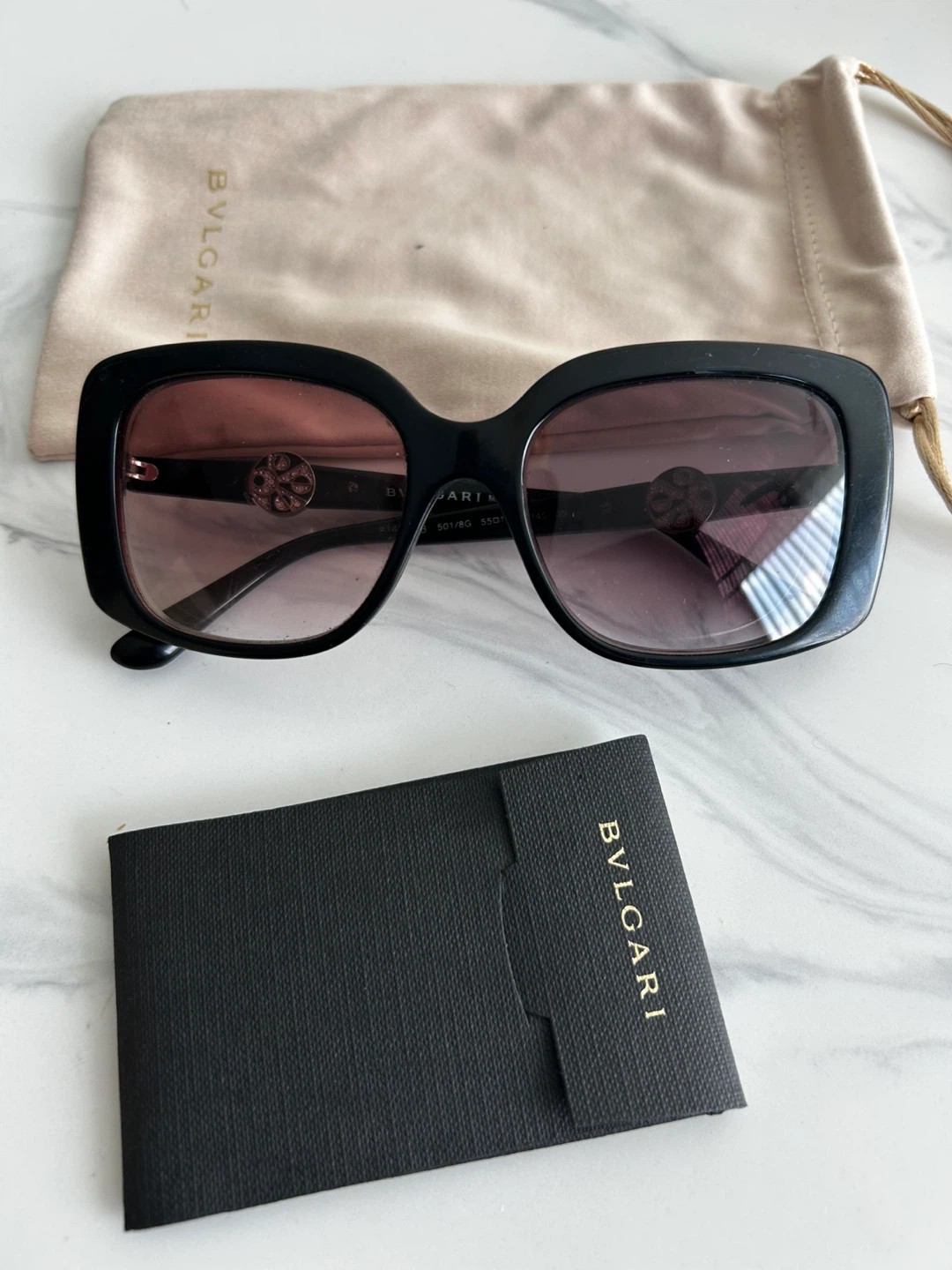 Bvlgari Black Sunglasses with Pouch and Case