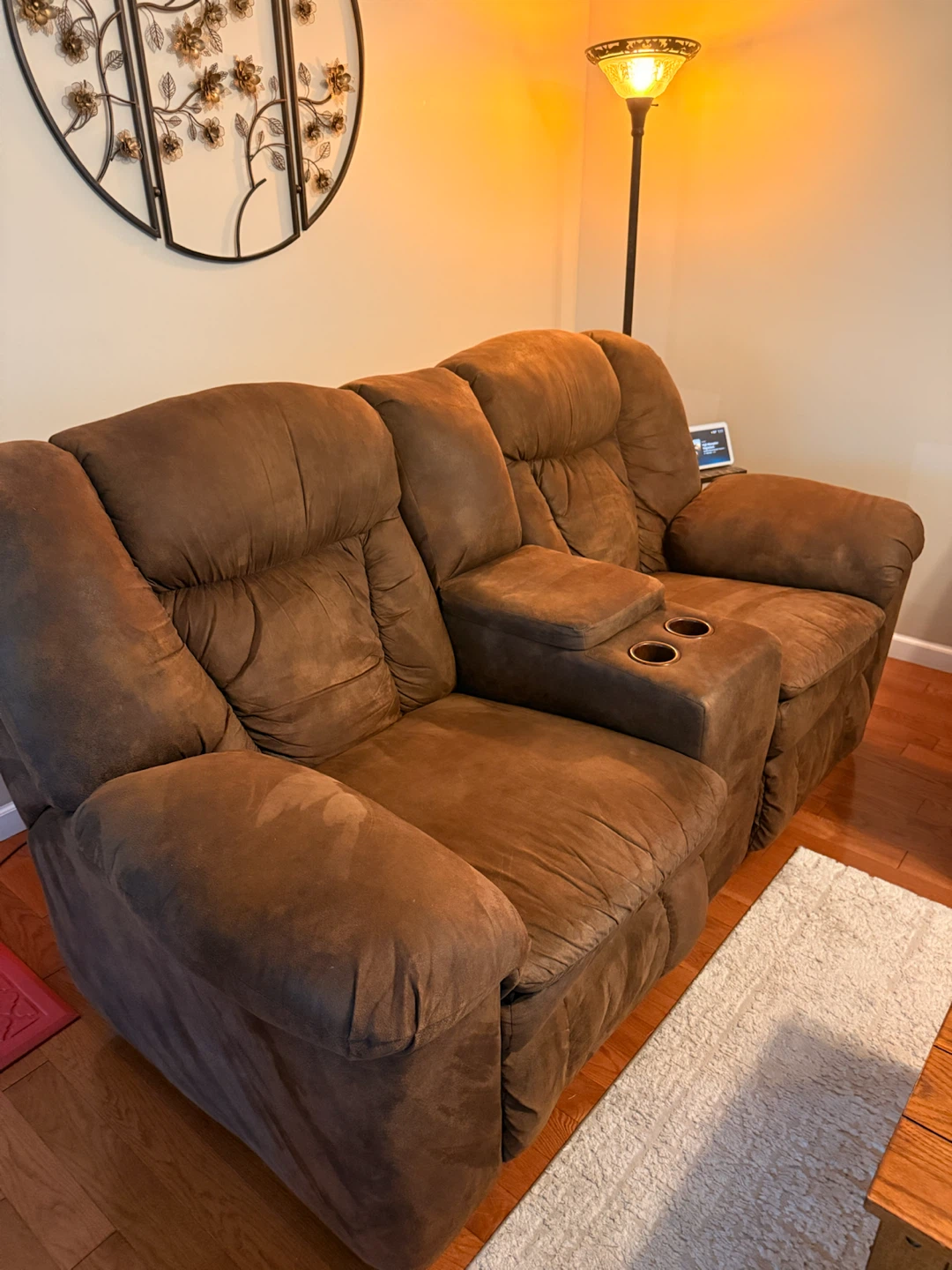 Reclining Couch and Loveseat with Console