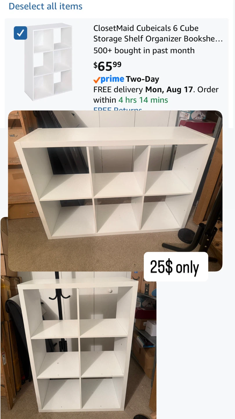 Cubeicals 6 Cube Storage Shelf Organizer Bookshelf White