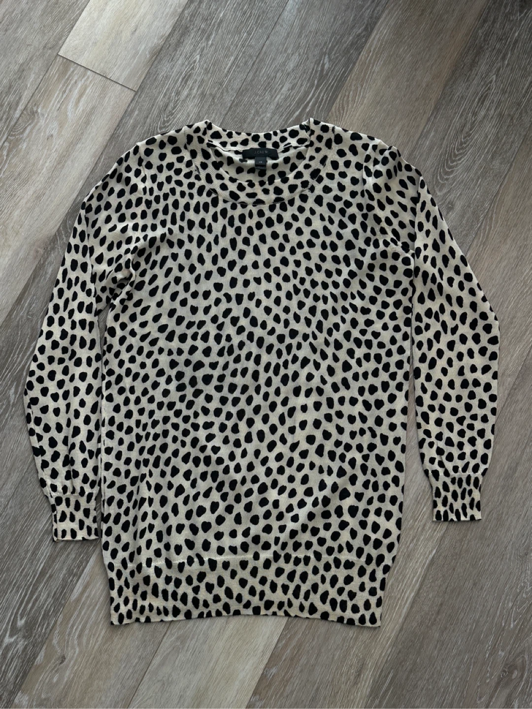 J. Crew Dalmation Print Crewneck Sweater XS