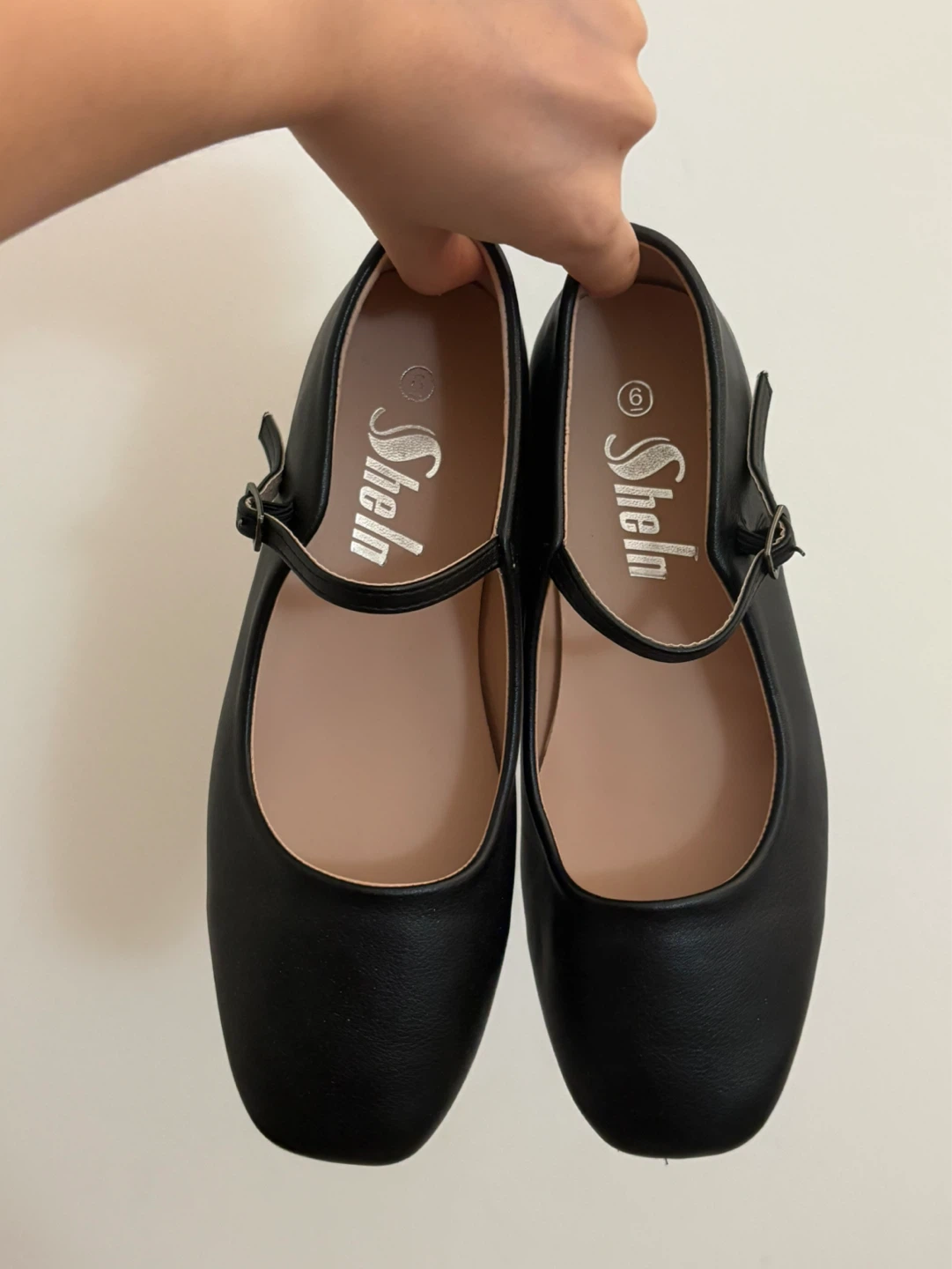 Black Mary Jane Flats (Square Toe) – Size 6 - photo 2