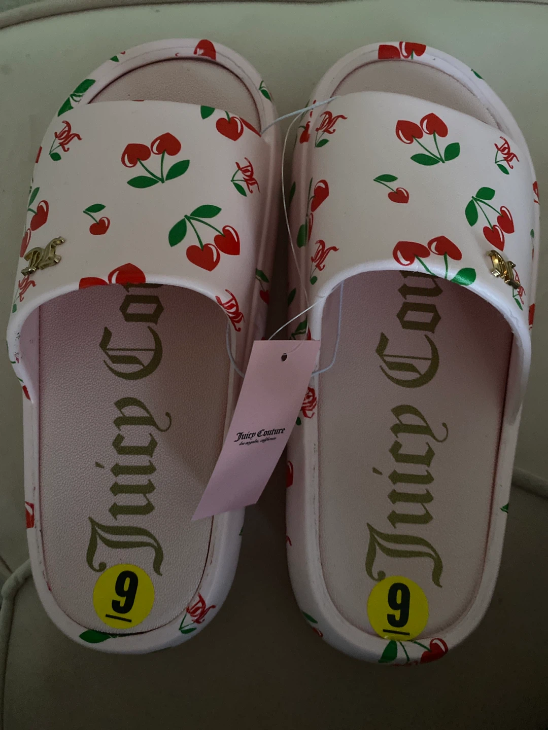 Juicy Couture Cherry Slides Size 9