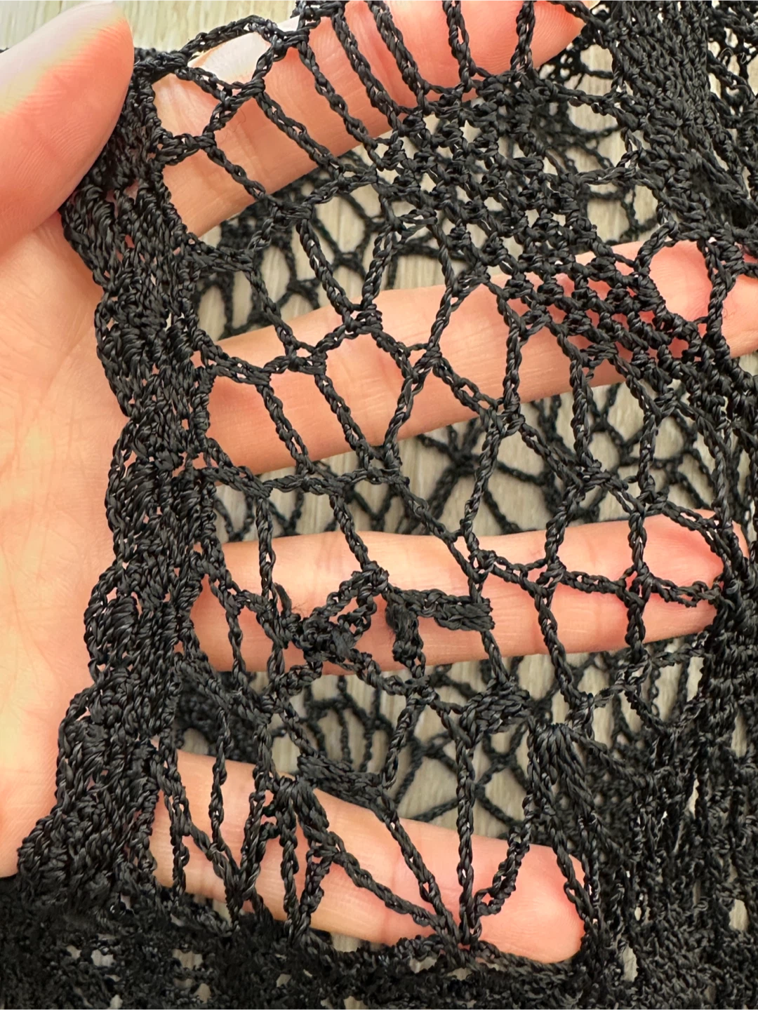 Vintage OLIVE Black Hand Crochet Cardigan - photo 3