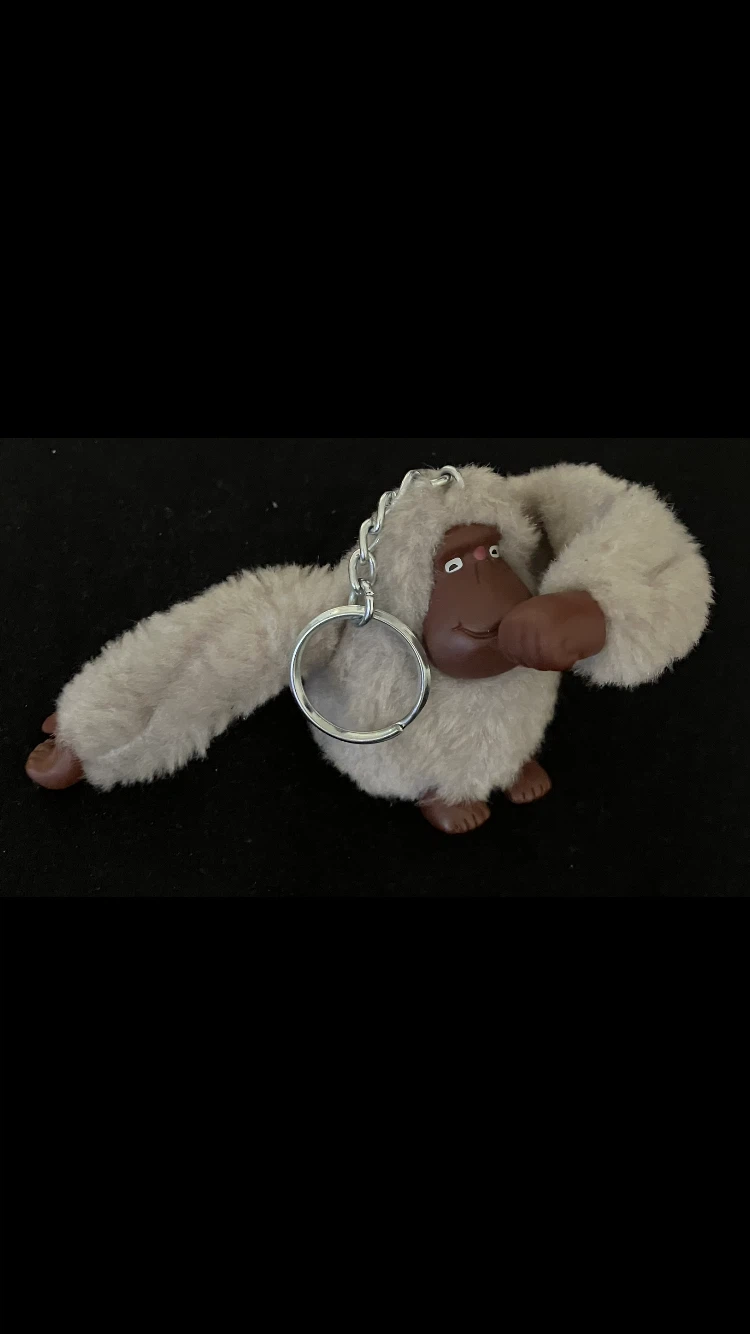 Small Kipling Plush Silver/Grey Monkey Keychain 🐒🦧🦍🩶👜🎒👛