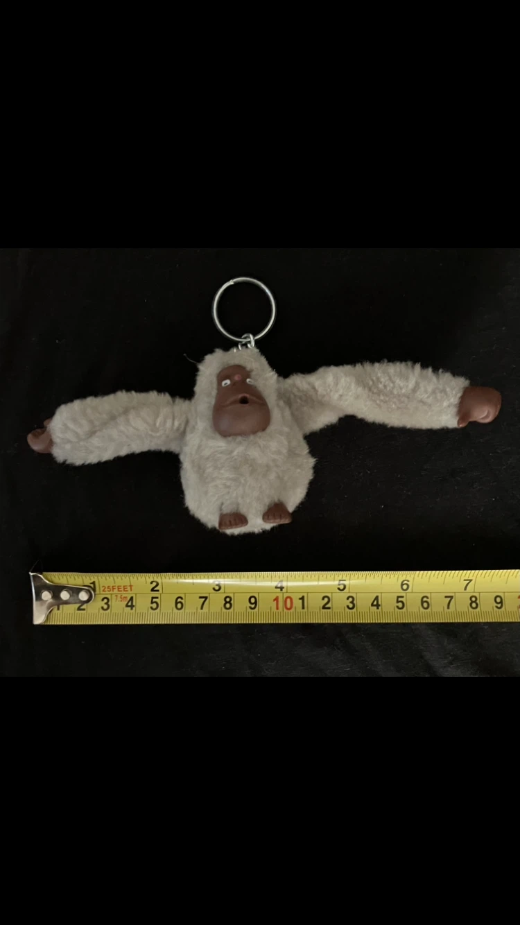 Small Kipling Plush Silver/Grey Monkey Keychain 🐒🦧🦍🩶👜🎒👛 - photo 4