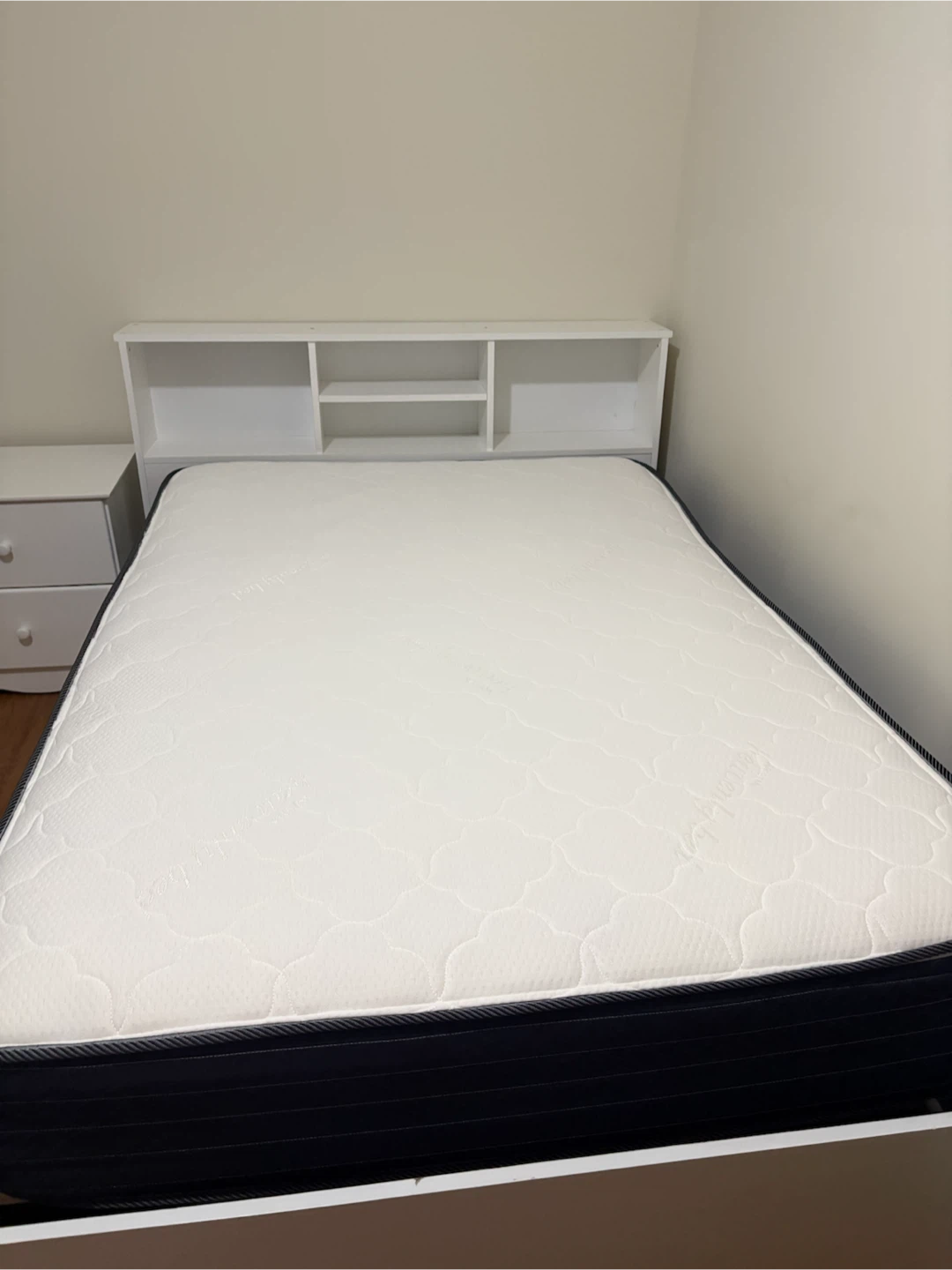Wooden White Full Size Bed Set for Sale!