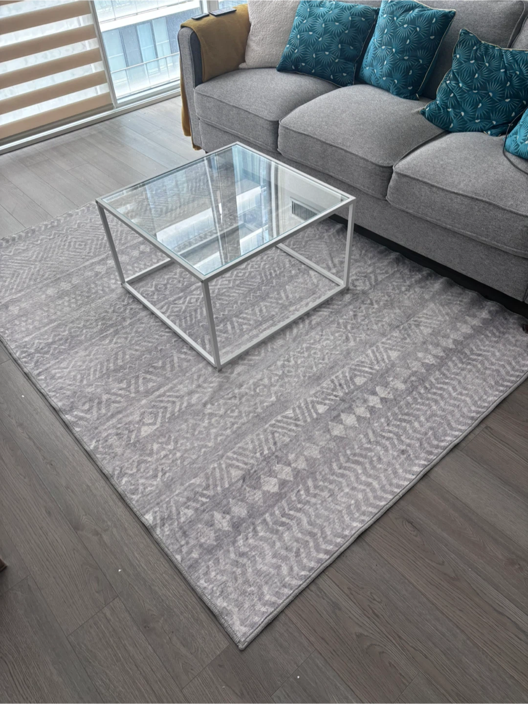 5x7 Grey Washable Area Rug - Boho / Modern - photo 2