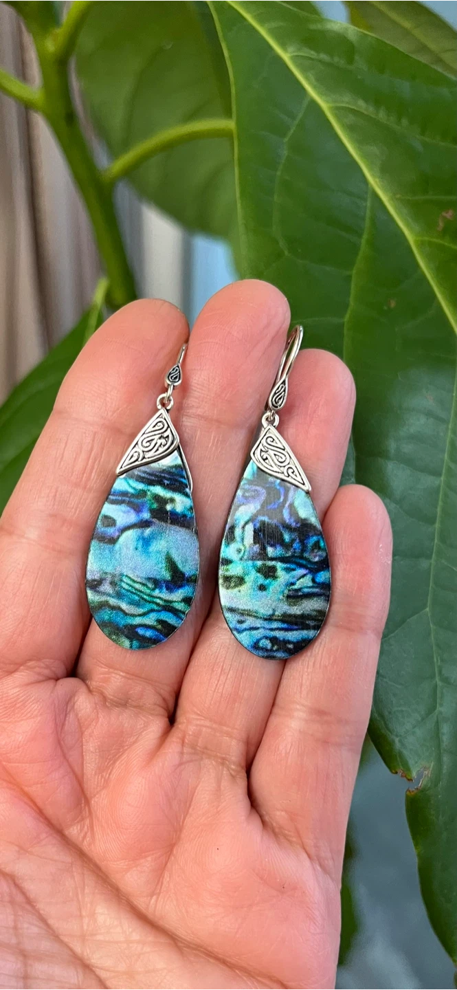 Teardrop Abalone Shell Earrings