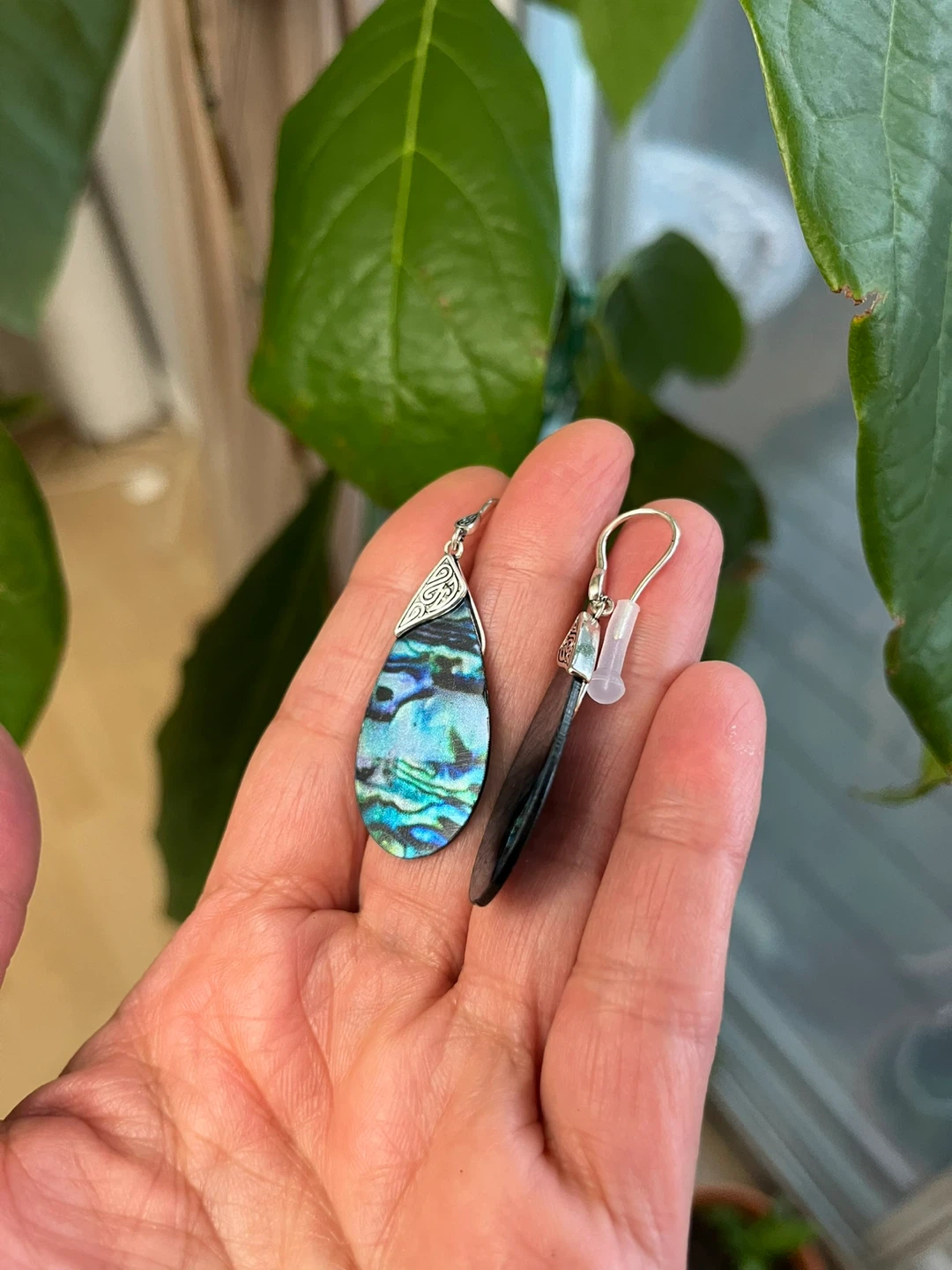 Teardrop Abalone Shell Earrings - photo 2