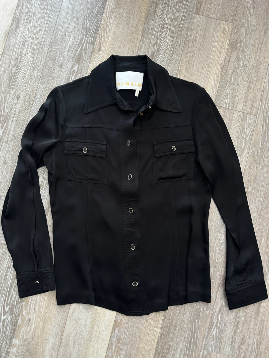 REMAIN Birger Christensen Black Button-Up Shirt size US4