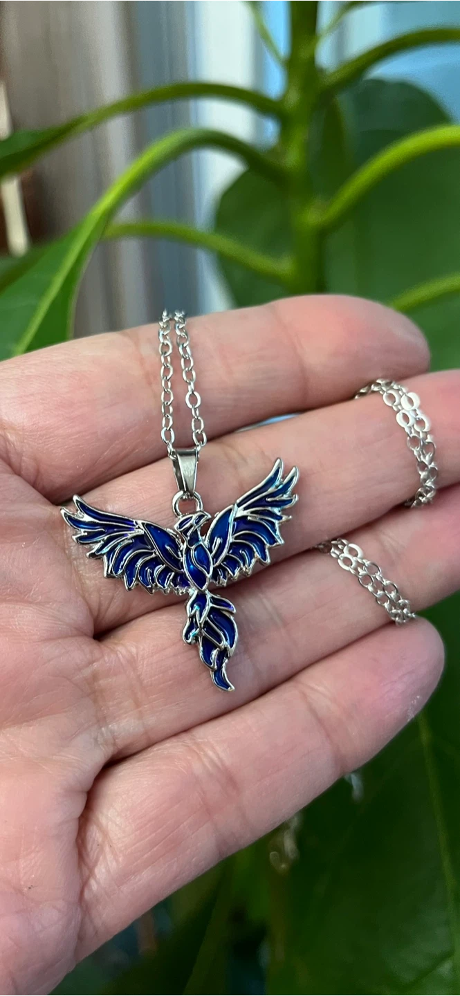 Blue Phoenix Pendant Necklace