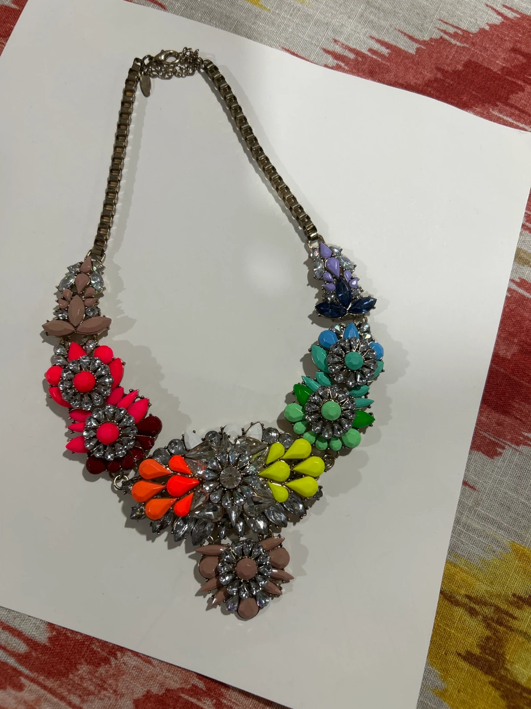 Multi-color Rhinestone Statement Necklace