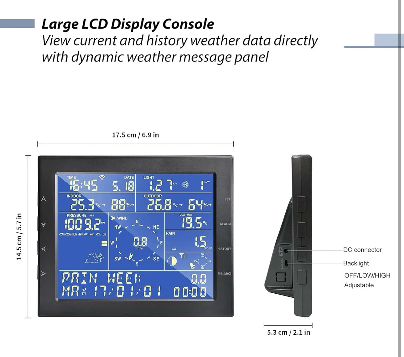 Professional Wifi Console Weather Station with LCD - photo 3