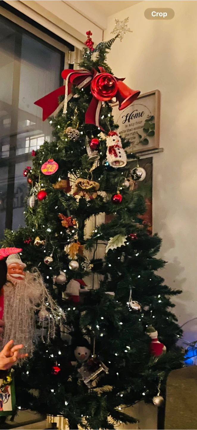 Artificial Christmas Tree with Ornaments and Lights