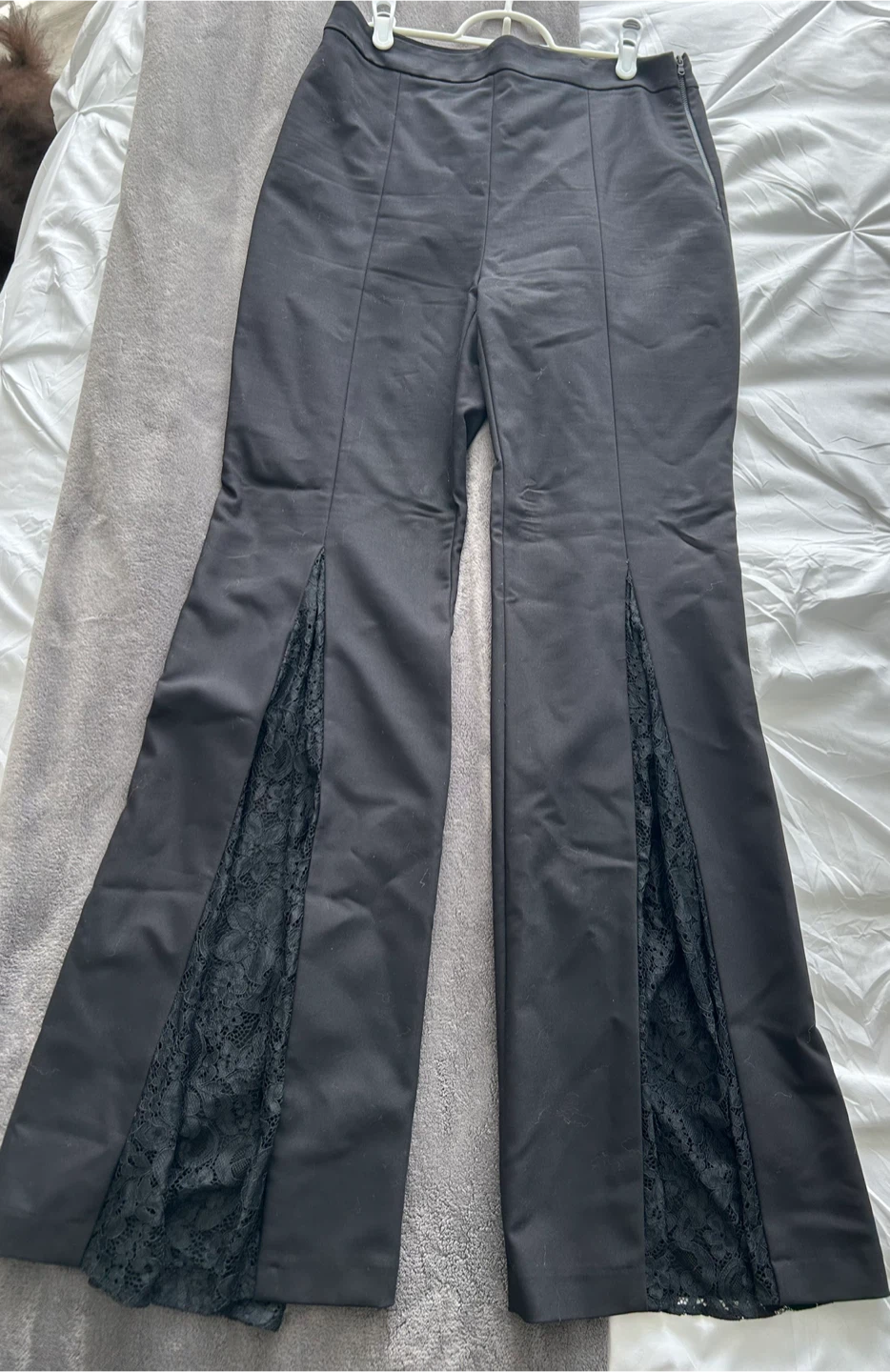 Zara Black Flare Pants with Lace Insets