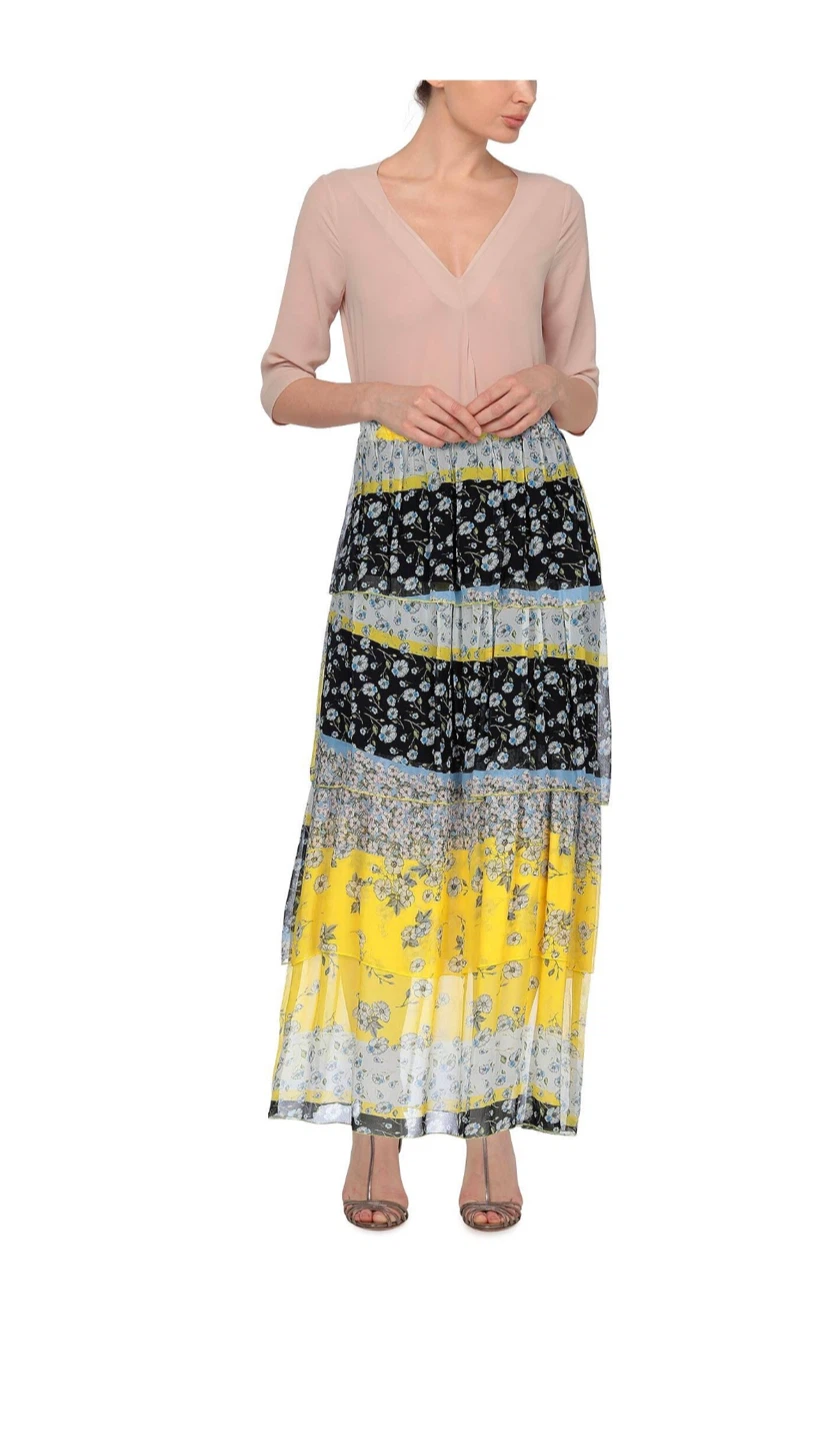 Tiered Floral Maxi Skirt Made in Italy - photo 2