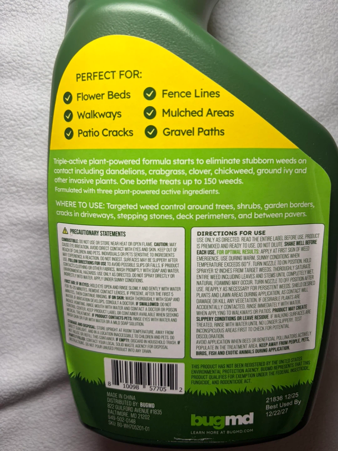 BugMD Weed Hero Plant-Powered Weed & Grass Killer Spray 24 fl oz - photo 4