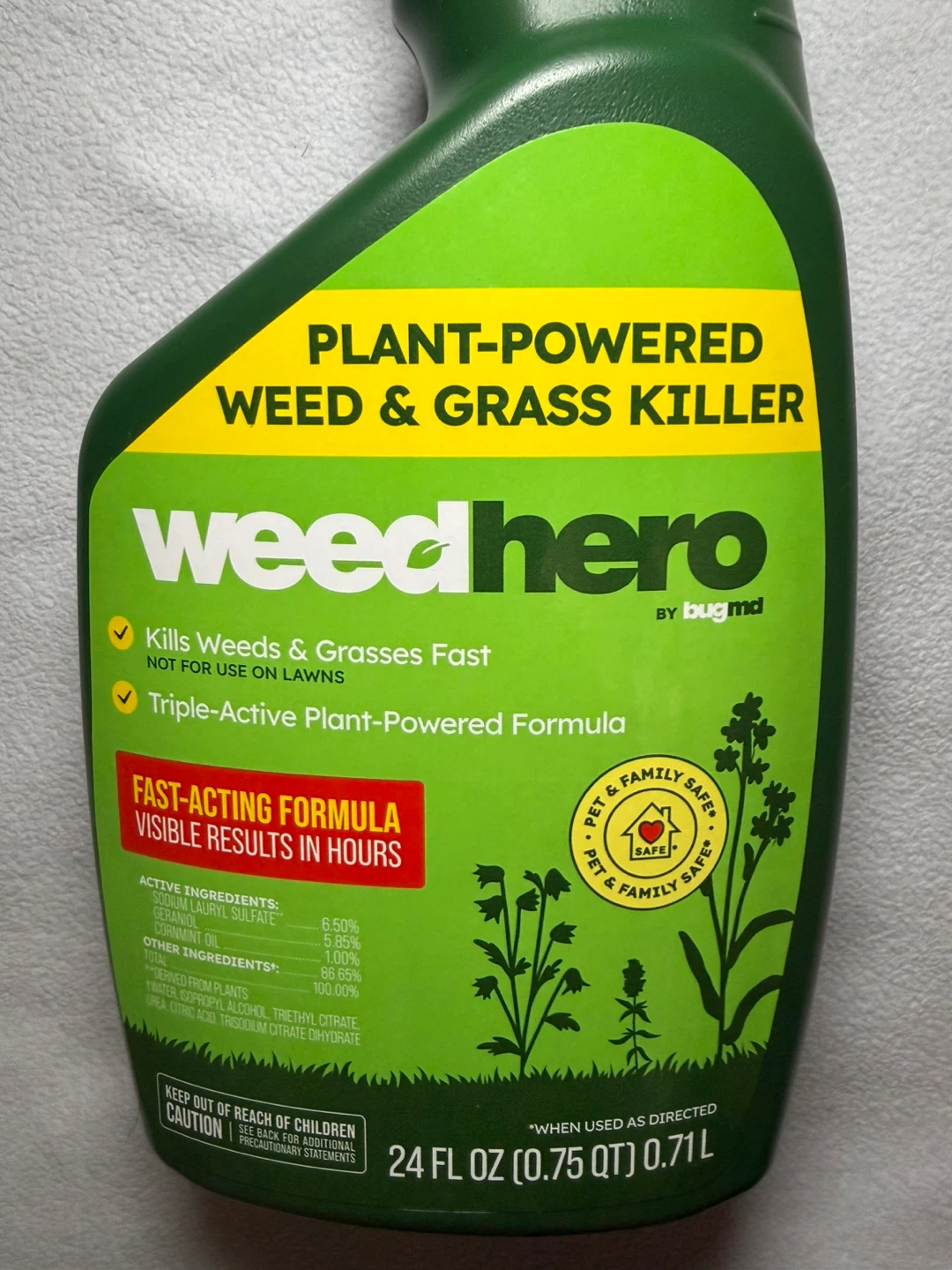 BugMD Weed Hero Plant-Powered Weed & Grass Killer Spray 24 fl oz - photo 2