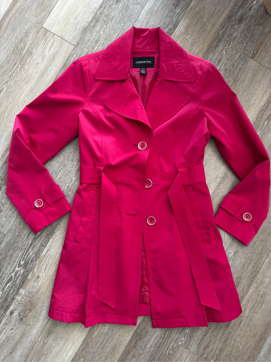 London Fog Pink Trench Coat S