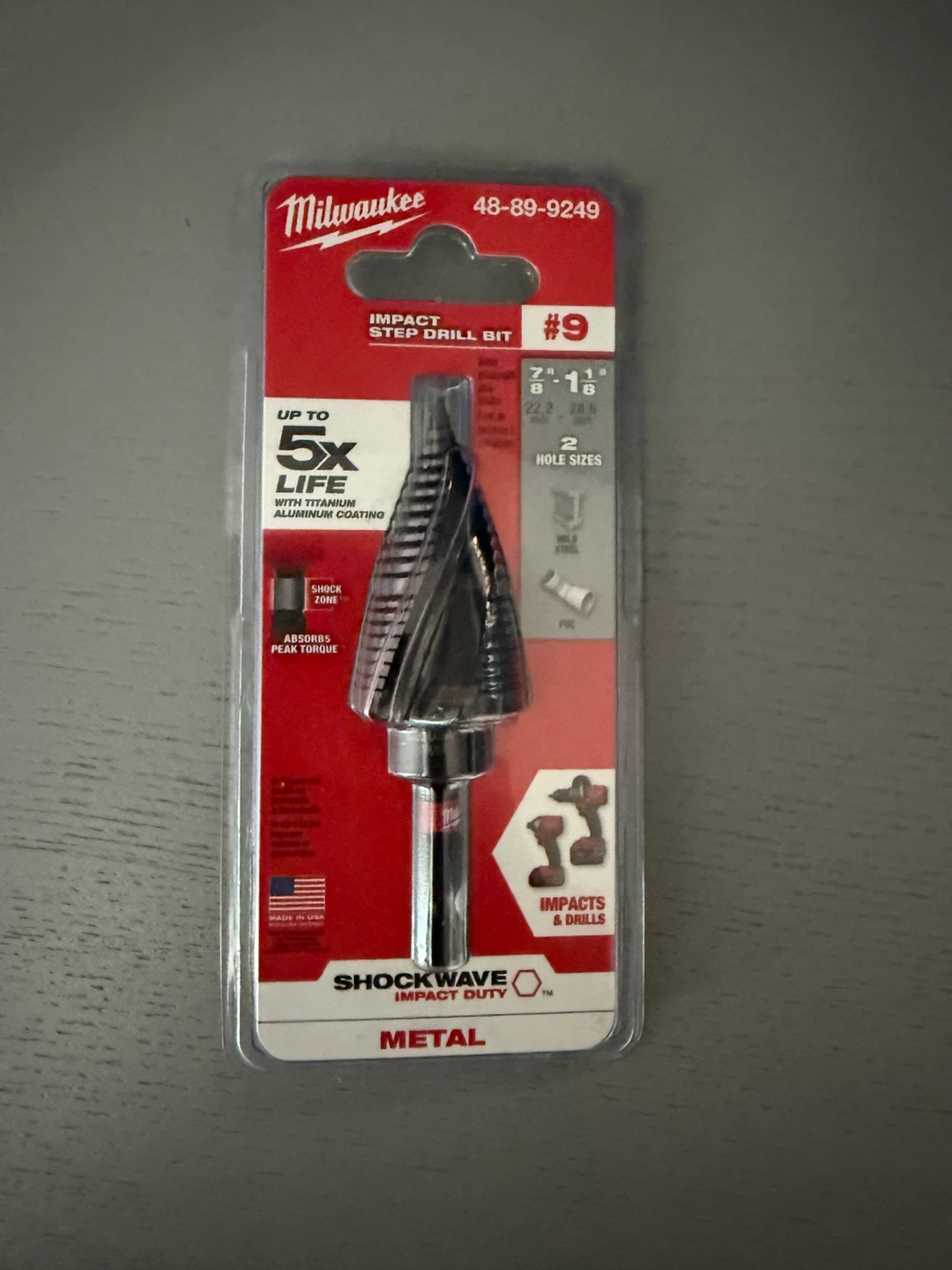 Milwaukee SHOCKWAVE Impact Rated Step Drill Bit #9