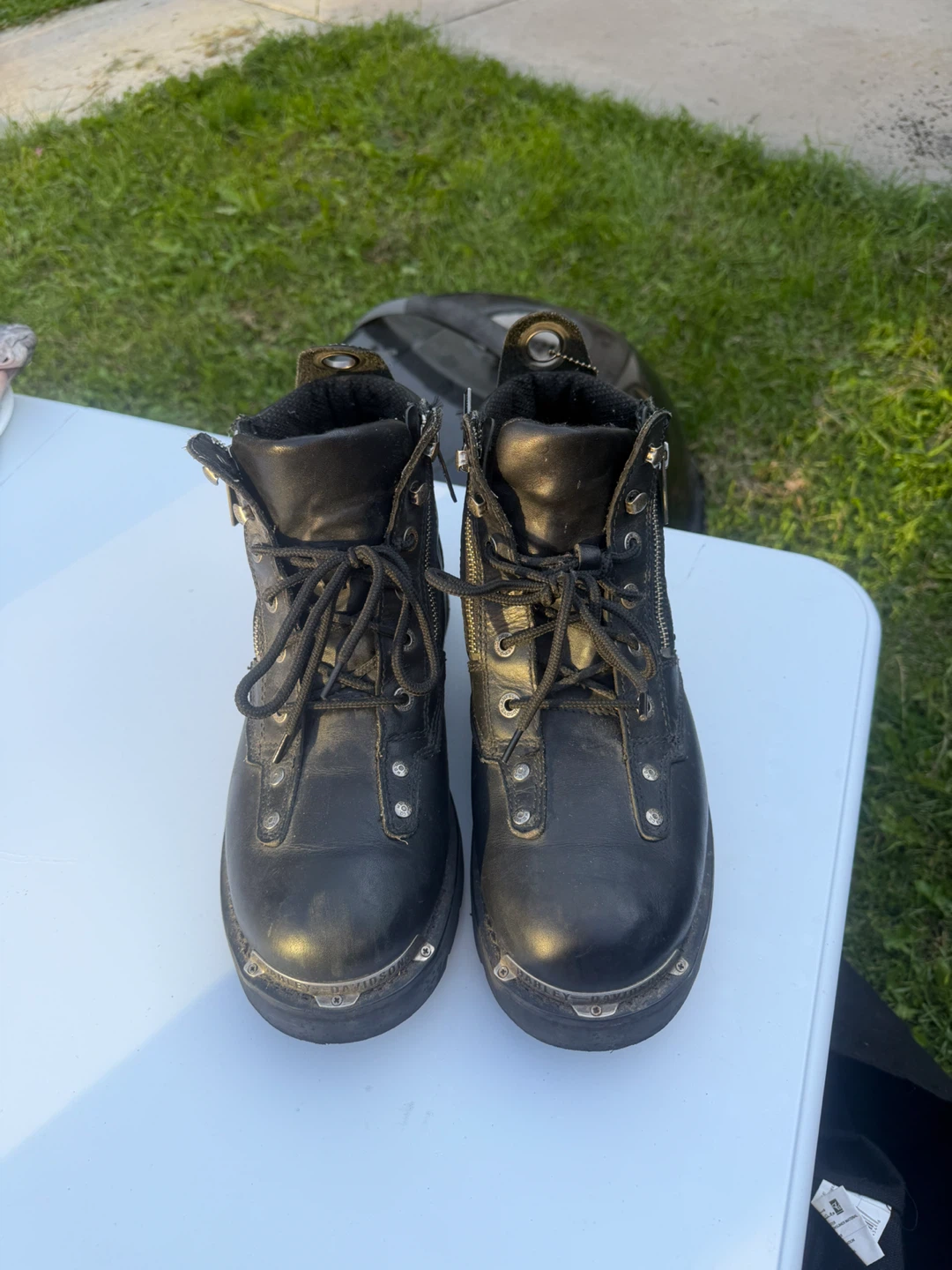 Harley-Davidson Black Leather Motorcycle Boots - photo 3