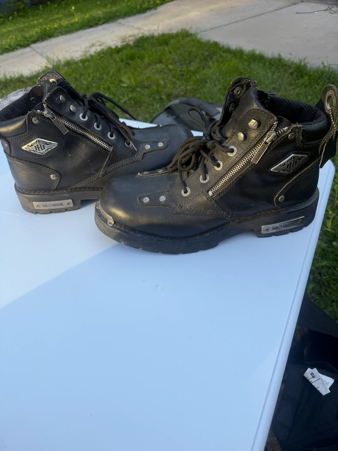 Harley-Davidson Black Leather Motorcycle Boots - photo 4