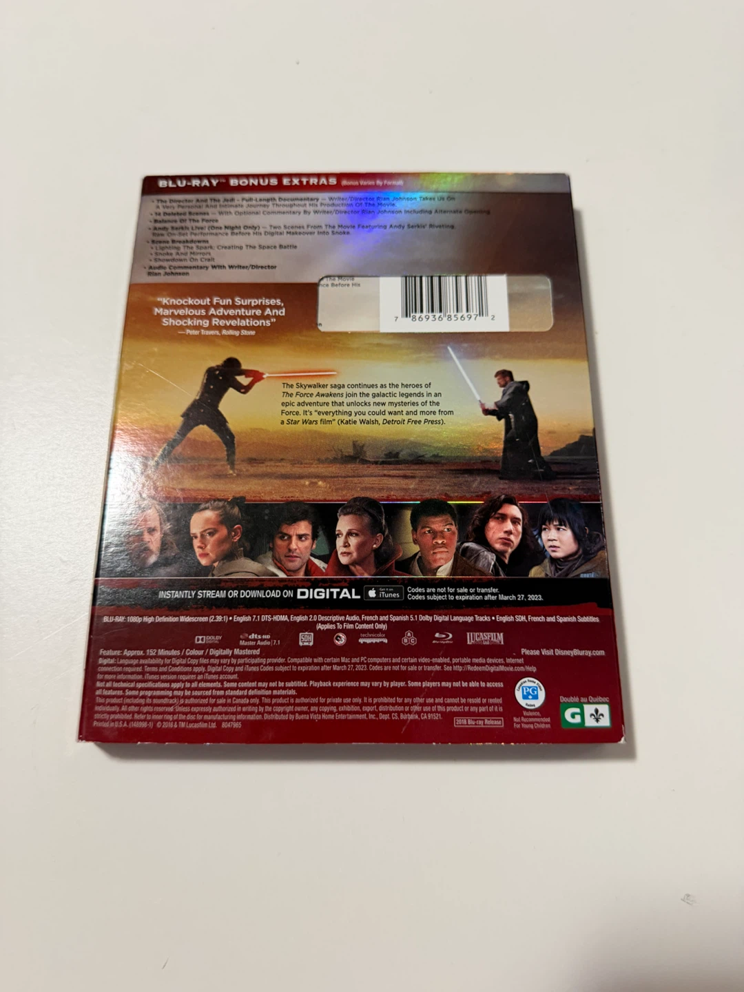 Star Wars: The Last Jedi Blu-ray + Digital Multi-Screen Edition - photo 2