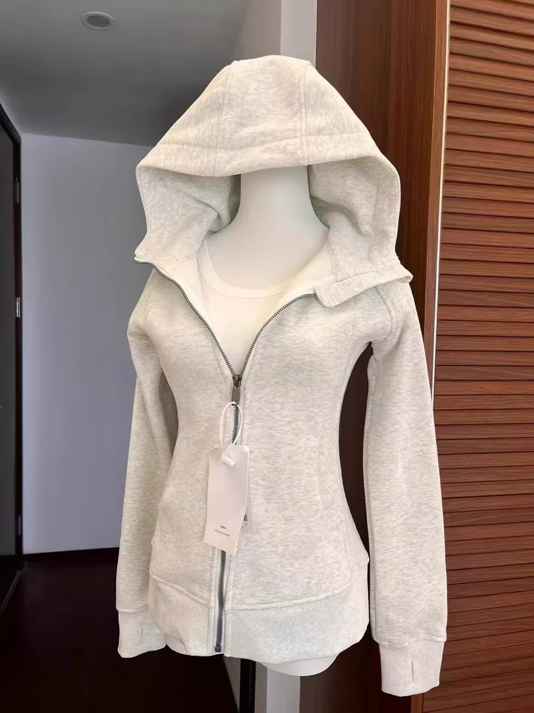 white hoodie jacket
