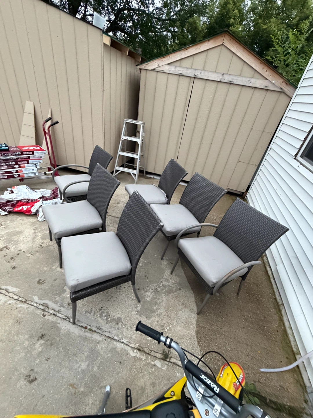 Set of 6 Wicker Outdoor Dining Chairs - photo 2