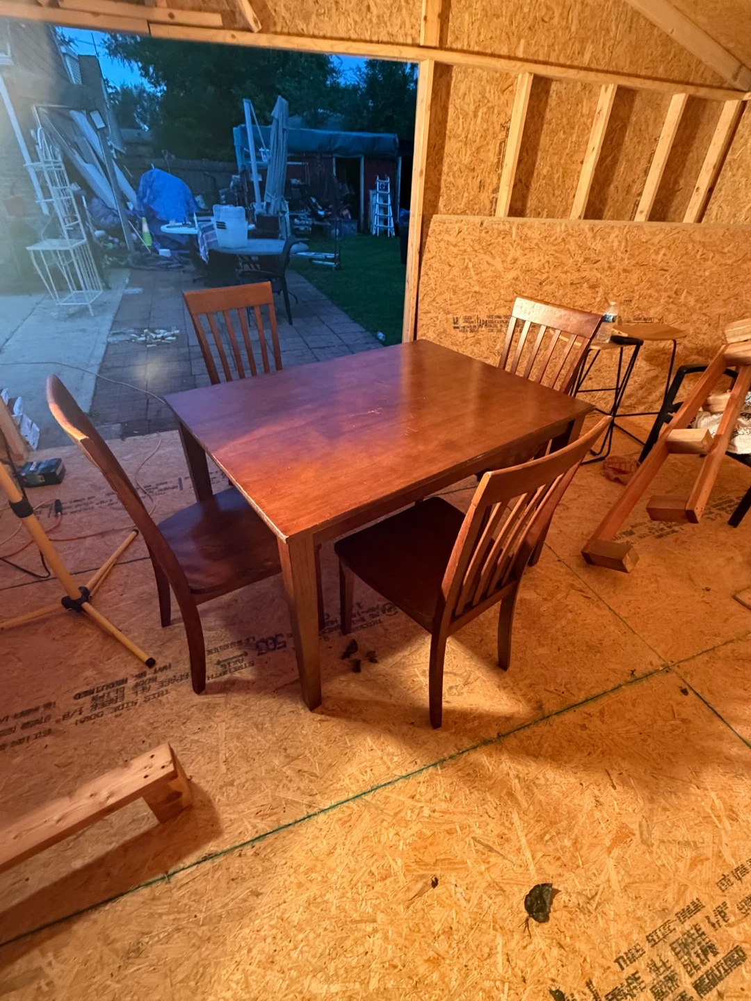 Wooden Dining Table with 4 Chairs