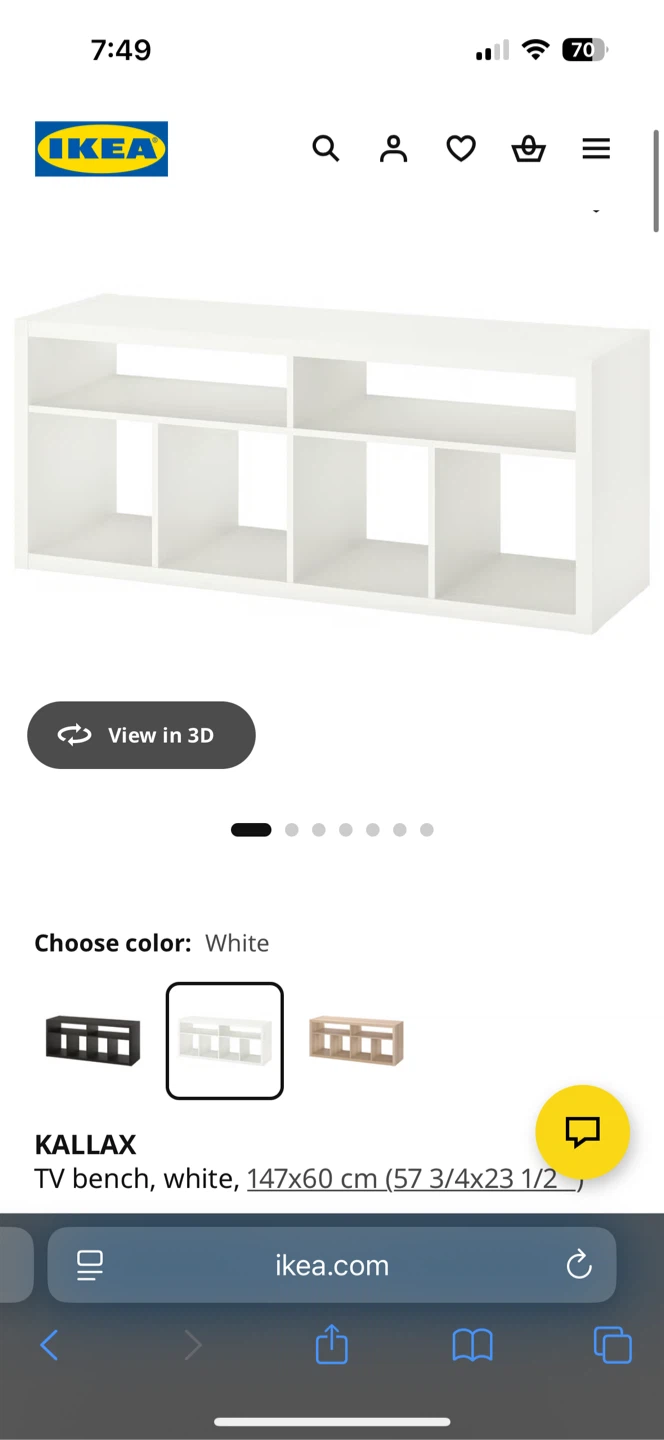 IKEA KALLAX TV bench white 147x60 cm