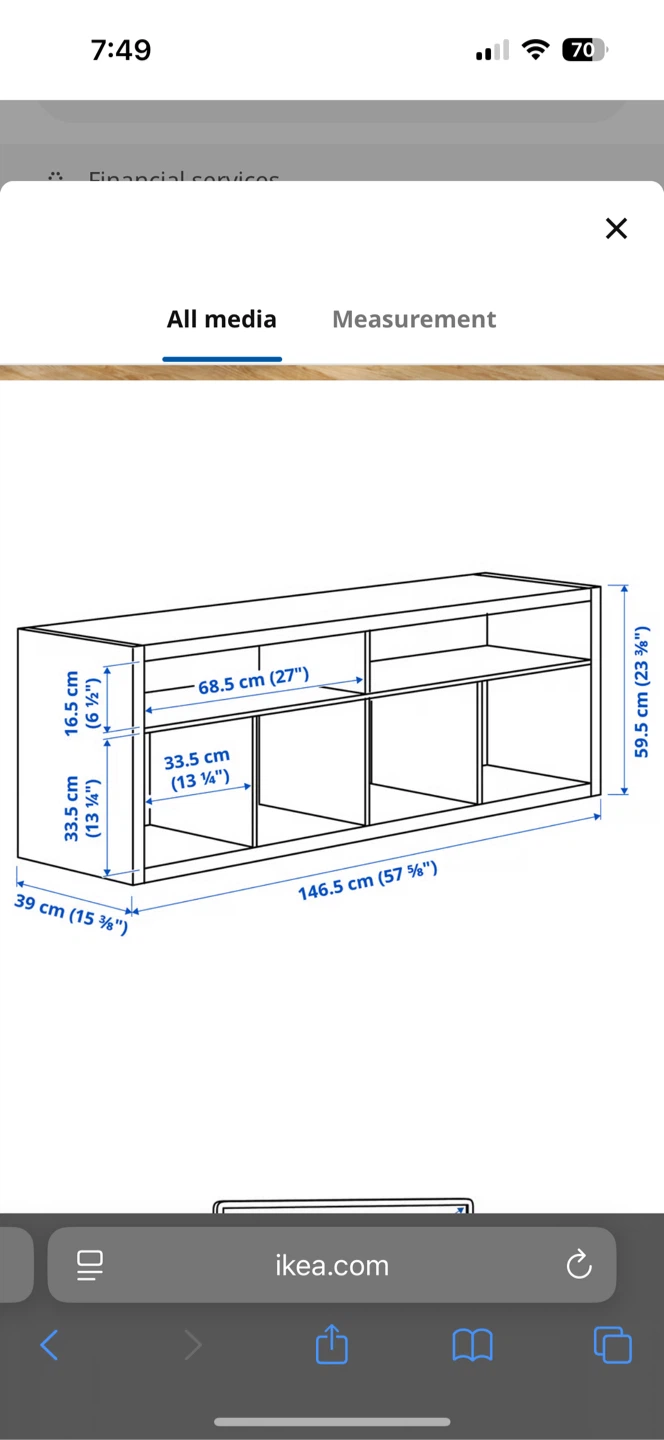IKEA KALLAX TV bench white 147x60 cm - photo 3