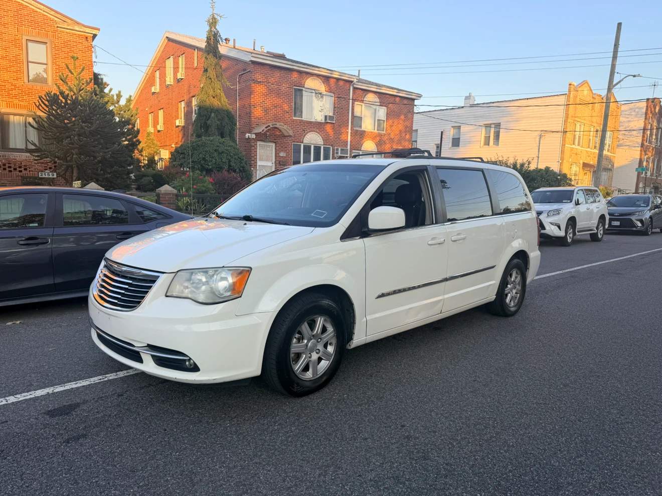 White Chrysler Town & Country Minivan
