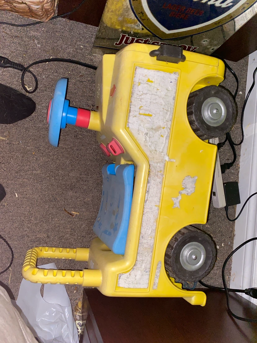 Yellow Ride-On Toy Car with Steering Wheel - photo 3
