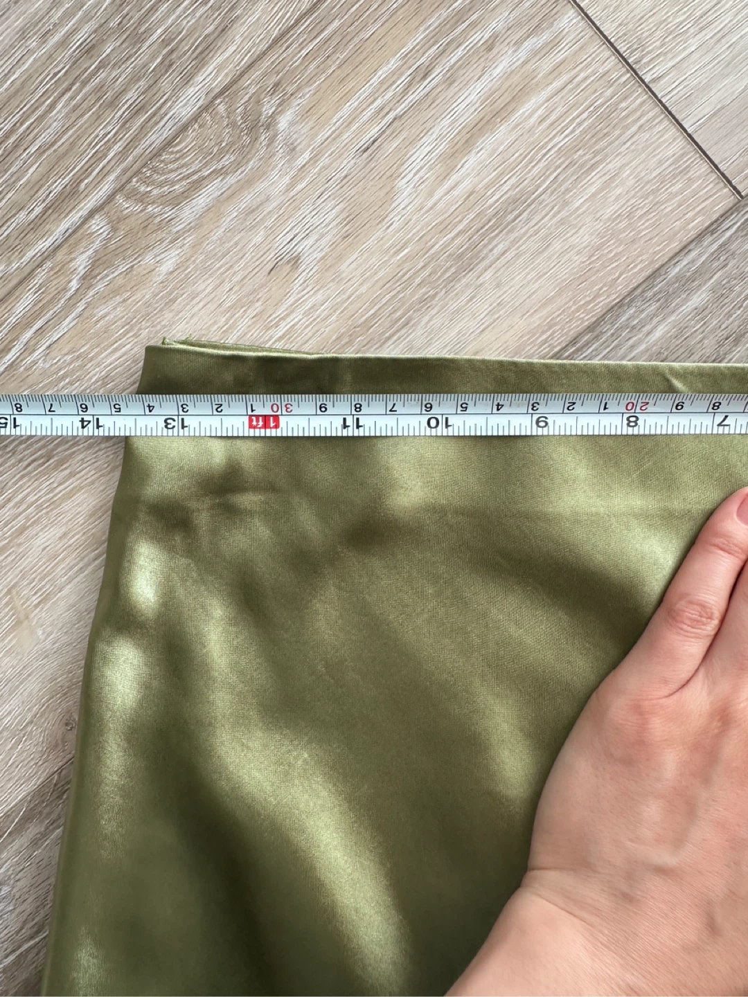 Green Satin Midi Skirt - Size S - photo 4