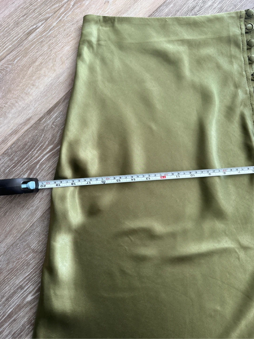 Green Satin Midi Skirt - Size S - photo 5