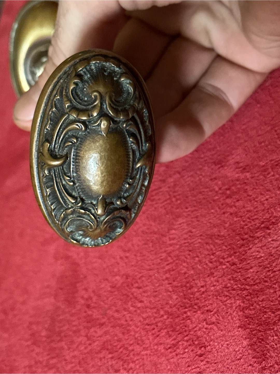 Ornate Victorian Oval door Knob Handle - photo 3