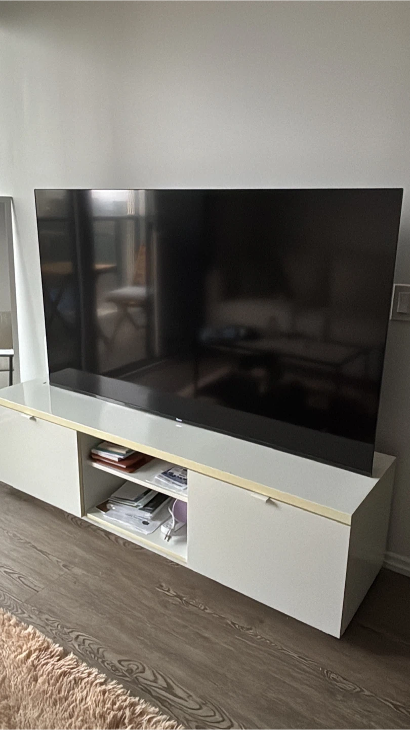 White TV Stand with Storage