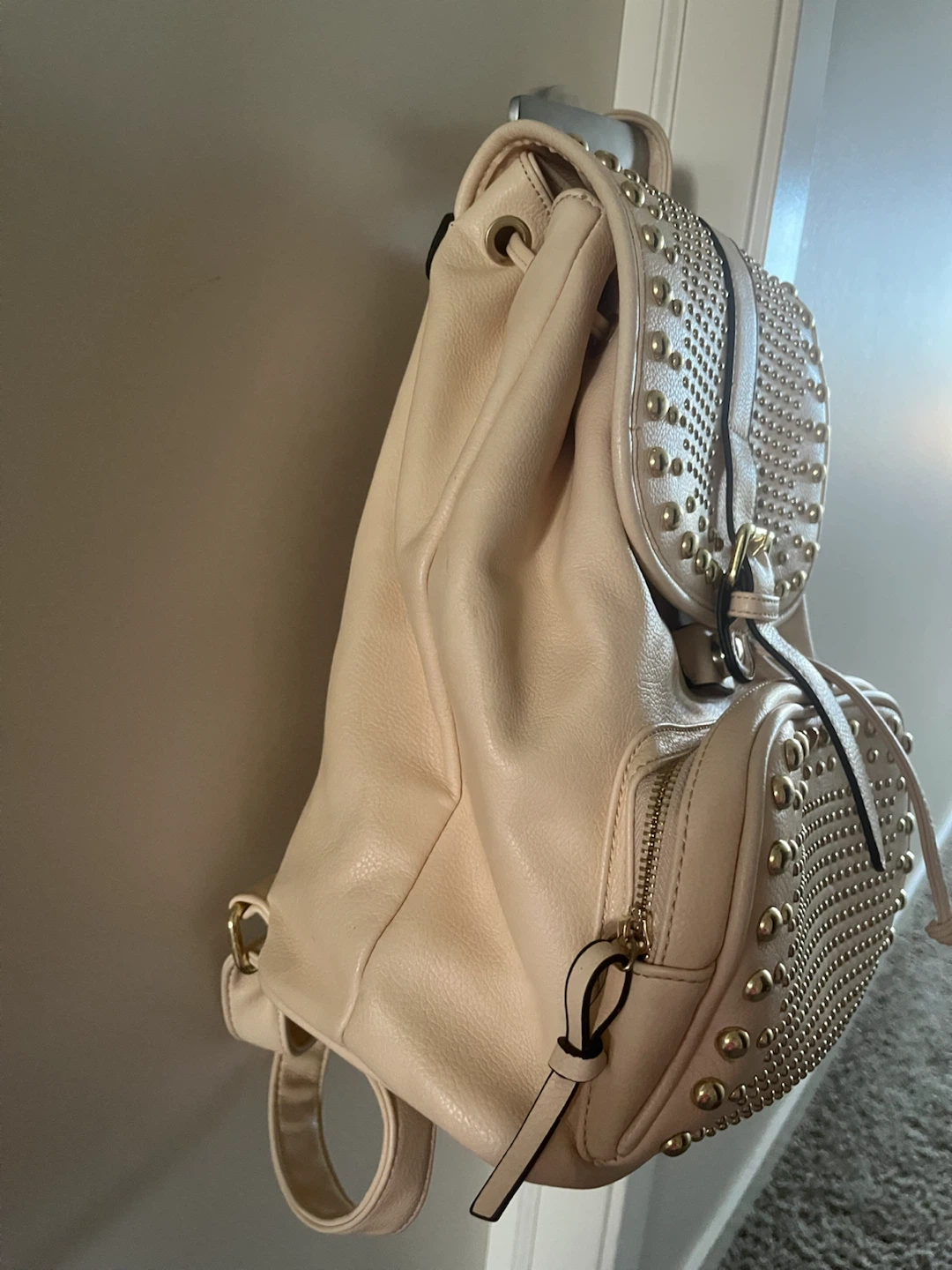 Studded Backpack - Beige - photo 2