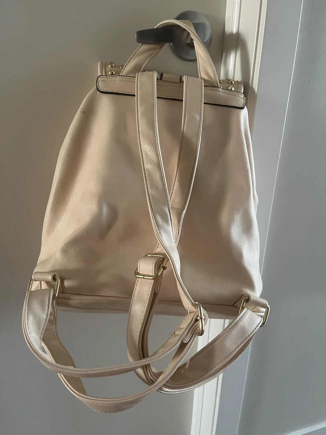 Studded Backpack - Beige - photo 3