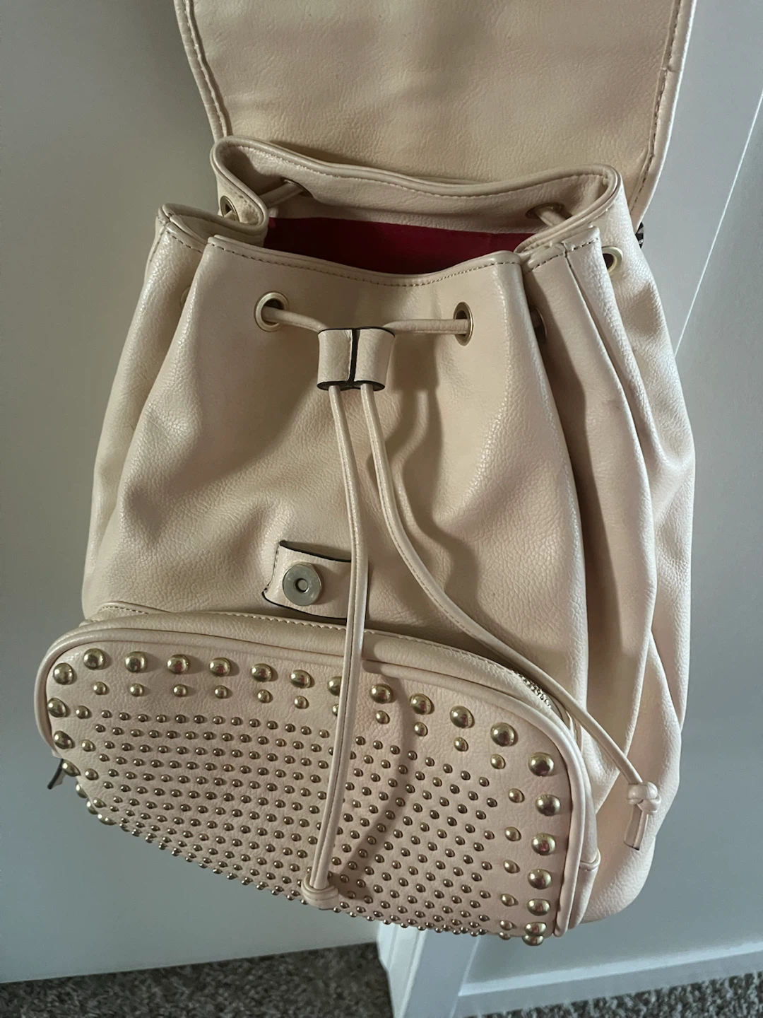 Studded Backpack - Beige - photo 4