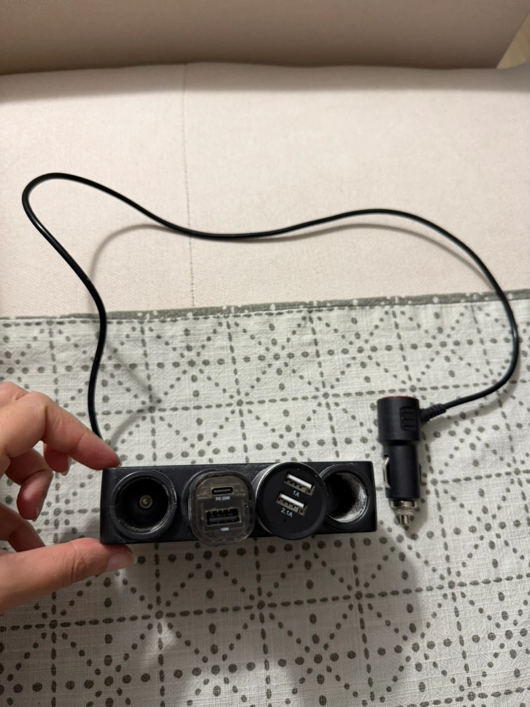 Car Charger Adapter with USB Ports and Voltage Display - photo 2