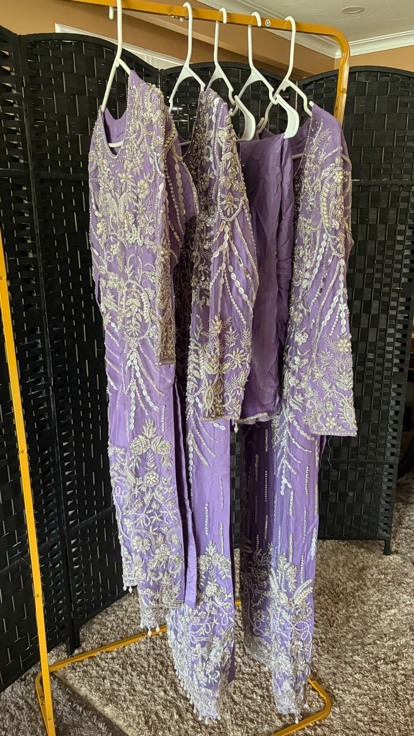 Purple Embroidered Kurti Palazzo Set - Adult - photo 3