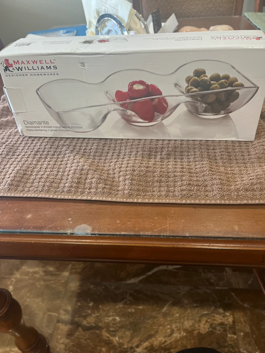 Maxwell & Williams Diamante 3-Section Serving Dish 37x13cm