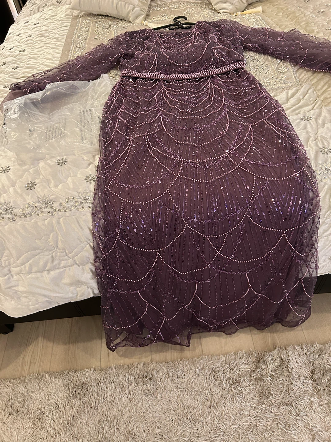 Faieriesty Sequin Beaded Long Sleeve Maxi Dress - photo 4