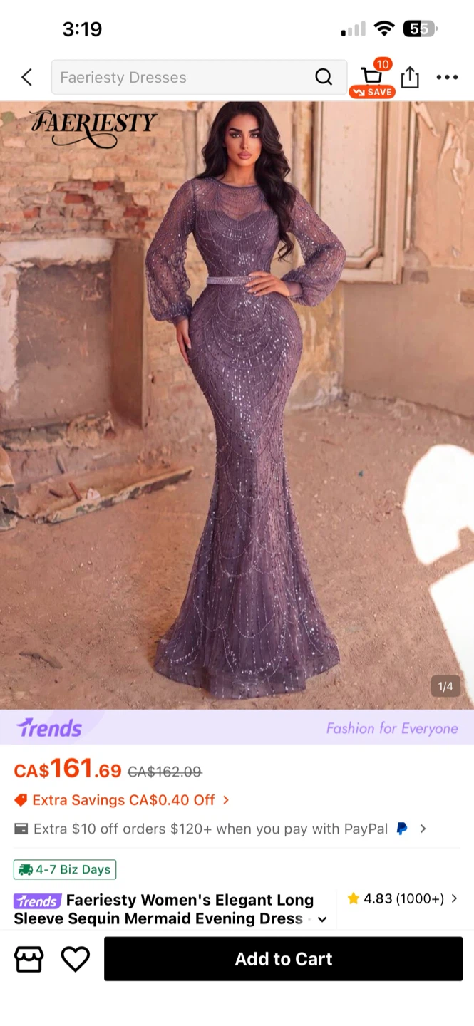 Faieriesty Sequin Beaded Long Sleeve Maxi Dress - photo 5