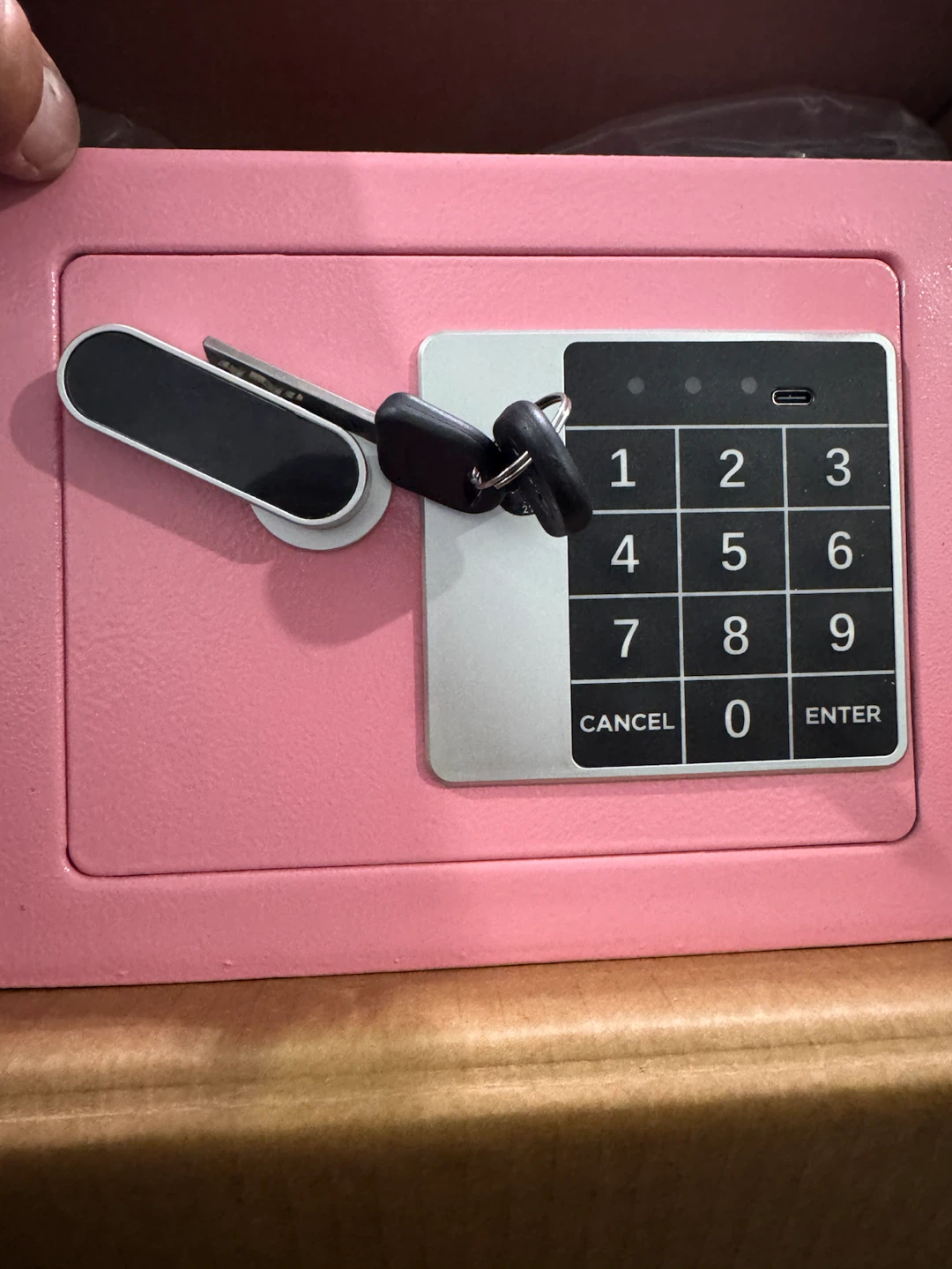 Pink Digital Lock Safe Box with Keys - photo 3